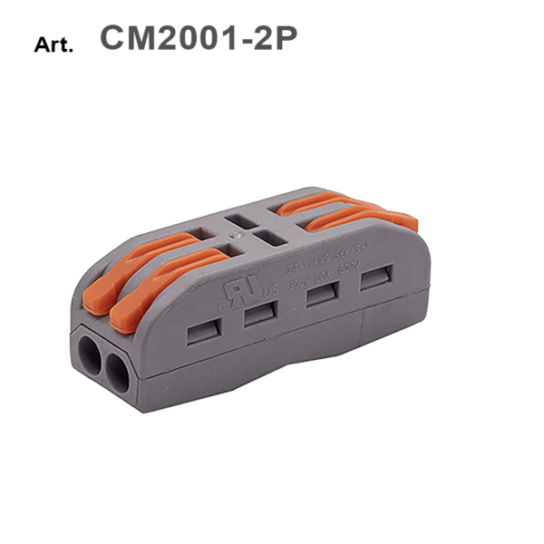 Morsetto/connettore attacco rapido a leva  2 POLI(modulare componibile)