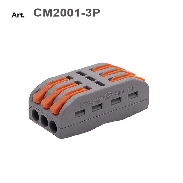 Morsetto/connettore attacco rapido a leva 3 POLI(modulare componibile)