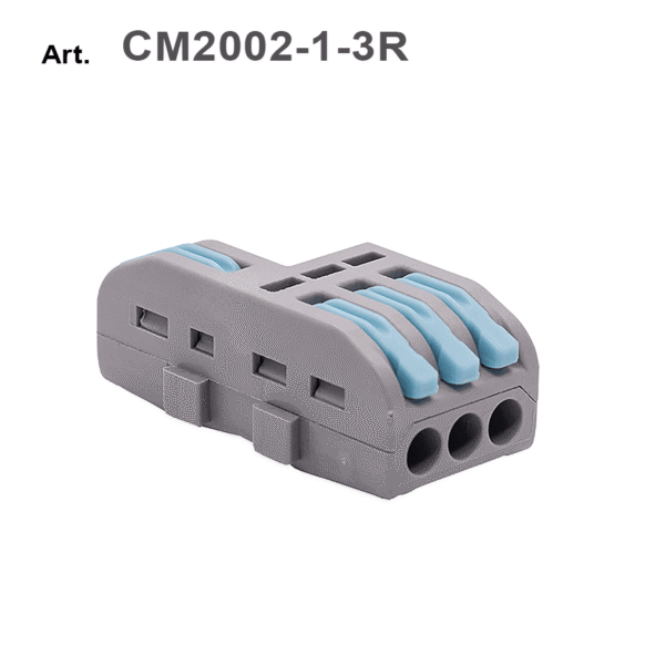 Morsetto/connettore attacco rapido a leva 1-3 POLI (modulare componibile) - laterale DX