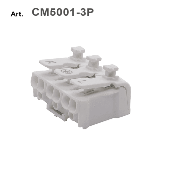 Morsetto/connettore attacco rapido Plug-In (a molla)  3 POLI