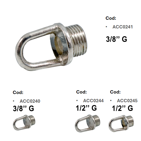 Raccordo di sospensione 3/8"G con foro passante