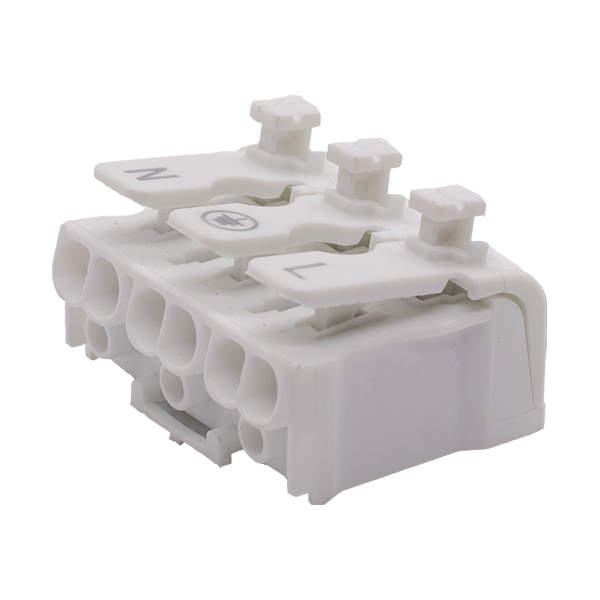 Morsetto/connettore attacco rapido Plug-In (a molla)  3 POLI
