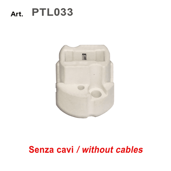 Portalampada G9 in ceramica - corpo liscio ( senza fili)