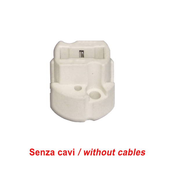 Portalampada G9 in ceramica - corpo liscio ( senza fili)