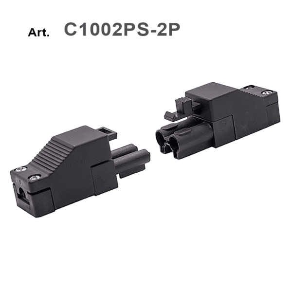 Connettore maschio femmina presa spina con fissacavo a 2 poli per collegamenti elettrici semplici e sicuri