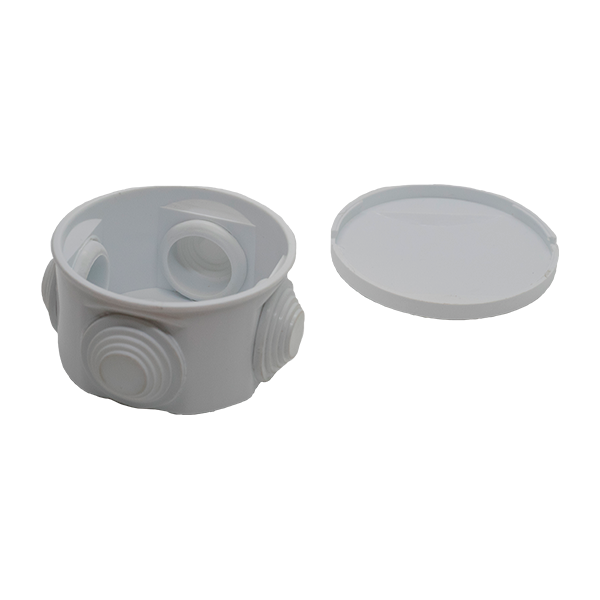 dettaglio interno scatola di derivazione tonda 50x50