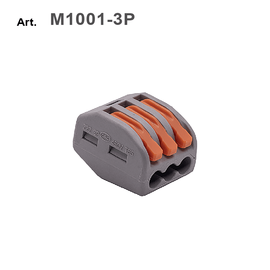Morsetto a leva a innesto rapido 3 poli per collegamenti elettrici sicuri