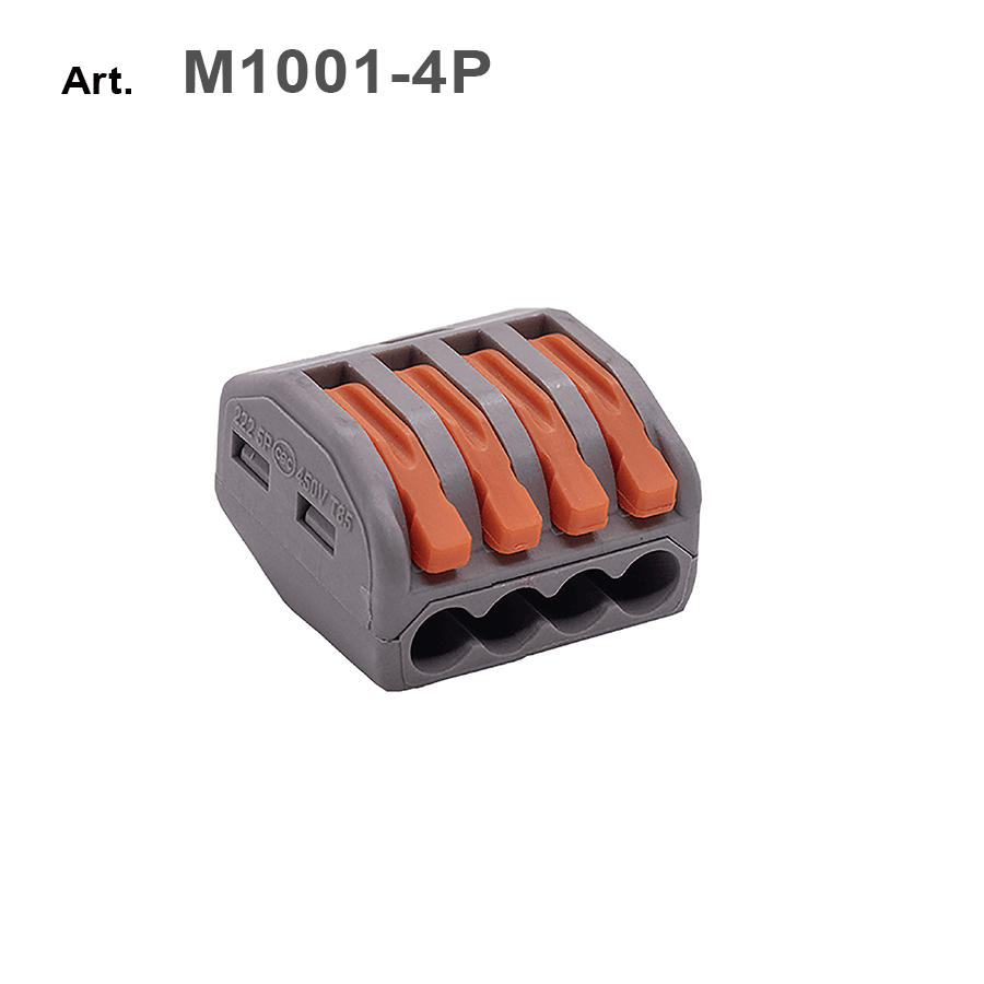 Morsetto a leva a innesto rapido 4 poli per impianti elettrici