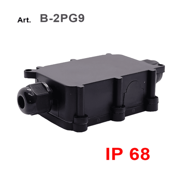 Scatola di derivazione IP68 con 2 pressacavi PG9 e morsetto a innesto rapido in plastica per cablaggi impermeabili