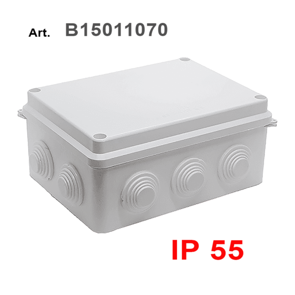 Scatola di derivazione in plastica rettangolare ingressi multipli modello B15011070 per cablaggi elettrici industriali