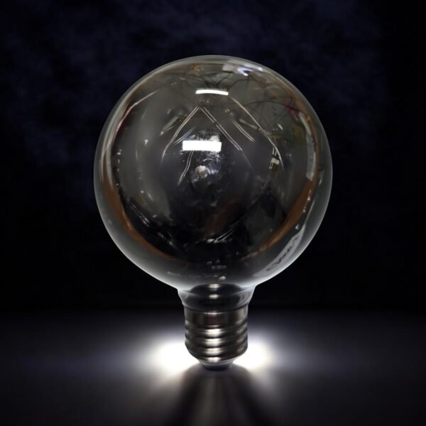 Lampadina decorativa con filamento LED visibile, luce calda "bulb candle smoke grey white led" E27-2W