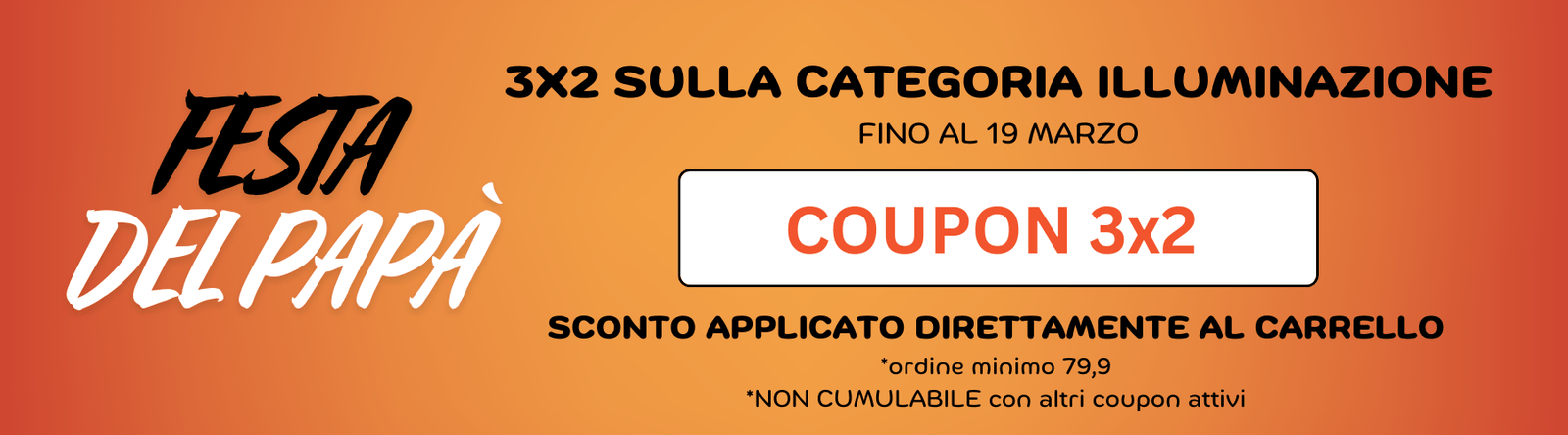 sconto illuminazione 3x2 automatico